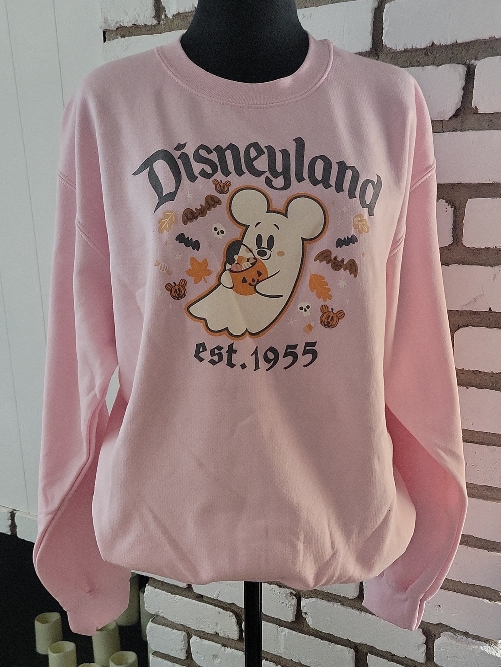 Disney Pink Halloween Ghost Sweatshirt - est.1955